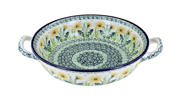 Dandelion Small Round Casserole with Handles