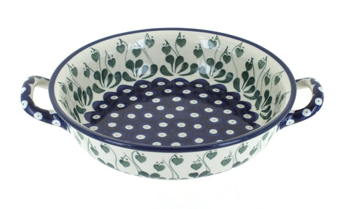 Polish Pottery Alyce Small Round Casserole with Handles