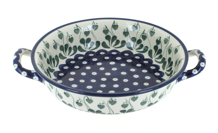 Polish Pottery Alyce Small Round Casserole with Handles