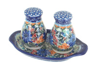 Ashley Salt & Pepper Shakers with Tray Polish Pottery