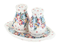 Polish Pottery Tara Salt & Pepper Shakers with Tray
