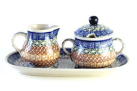 Athena Small Cream & Sugar Set with Tray Polish Pottery