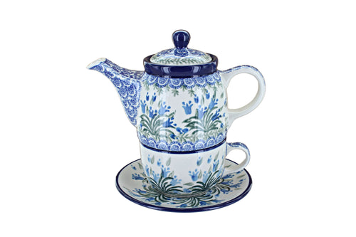 Polish Pottery Tulip Bouquet Tea for One