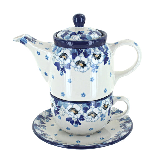 Polish Pottery Georgia Blue Tea for One