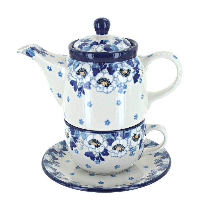 Polish Pottery Georgia Blue Tea for One