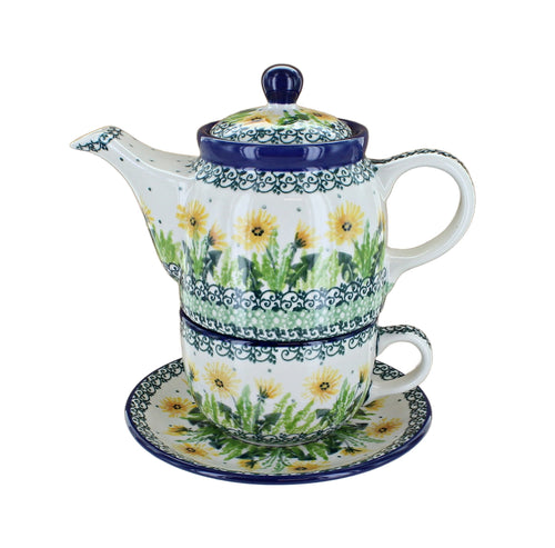 Polish Pottery Dandelion Tea for One