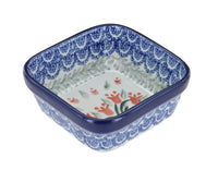 Polish Pottery Spring Tulip Small Square Dish