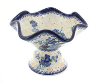 Polish Pottery Daisy Surprise Pedestal Candy Bowl
