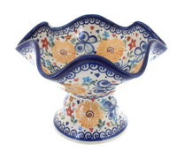 Polish Pottery Butterfly Pedestal Candy Dish
