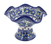 Polish Pottery Spring Blossom Pedestal Candy Dish