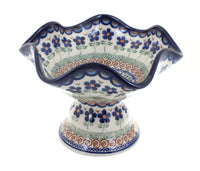 Polish Pottery Aztec Flower Pedestal Candy Dish