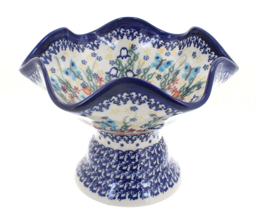 Polish Pottery Garden of Eden Pedestal Candy Dish