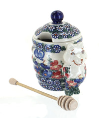 Polish Pottery Garden Butterfly Honey Pot