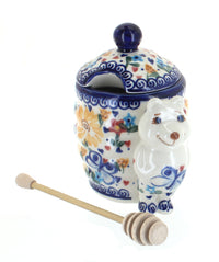 Polish Pottery Butterfly Honey Pot