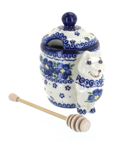 Polish Pottery Spring Blossom Honey Pot