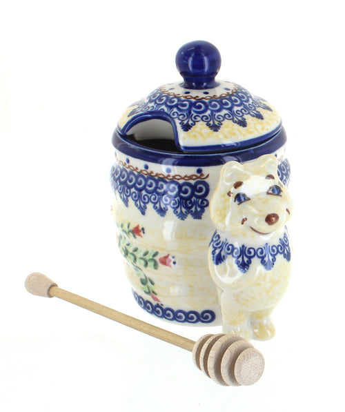 Polish Pottery Autumn Burst Honey Pot