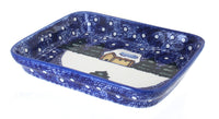 Polish Pottery Winter Forest Medium Rectangular Baker