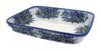 Polish Pottery Hyacinth Medium Rectangular Baker