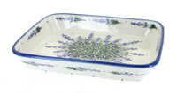 Polish Pottery Lavender Fields Medium Rectangular Baker
