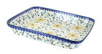 Polish Pottery Yellow Daisy Medium Rectangular Baker