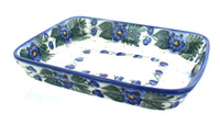 Polish Pottery Forget Me Not Medium Rectangular Baker