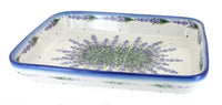 Polish Pottery Lavender Fields Large Rectangular Baker