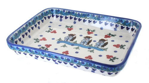 Polish Pottery Frosty Duo Large Rectangular Baker