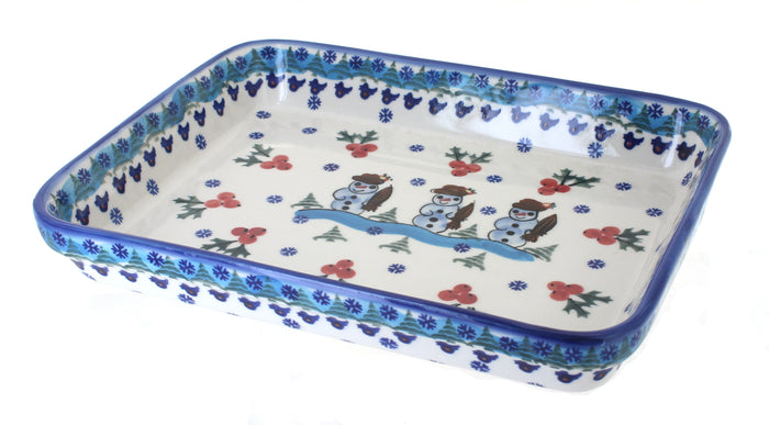 Polish Pottery Frosty Duo Large Rectangular Baker