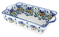 Polish Pottery Pansies Loaf Baker with Handles
