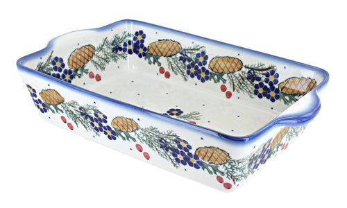 Polish Pottery Pinecone Loaf Baker with Handles