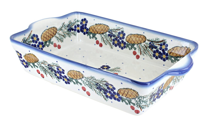 Polish Pottery Pinecone Loaf Baker with Handles