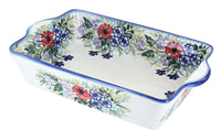 Polish Pottery Summer Garden Loaf Baker with Handles
