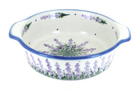 Polish Pottery Lavender Fields Round Baker