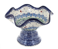Polish Pottery Garden Tulip Pedestal Candy Dish