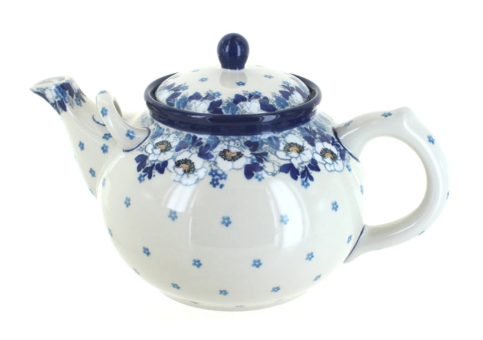 Polish Pottery Georgia Blue Large Teapot