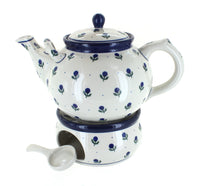 Polish Pottery Blueberry Large Teapot & Warmer