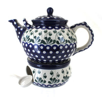 Polish Pottery Alyce Large Teapot & Warmer