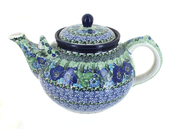 Polish Pottery Sapphire Fields Large Teapot