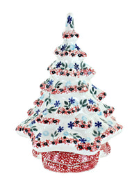 Polish Pottery Red Christmas Tree Luminary