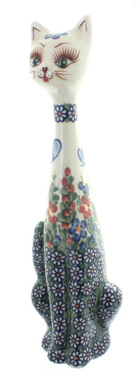 Polish Pottery Garden Butterfly Large Cat