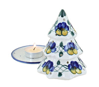 Pansies Christmas Tree Luminary Polish Pottery