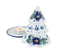 Forget Me Not Christmas Tree Luminary Polish Pottery