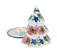 Cherry Red Bouquet Christmas Tree Luminary Polish Pottery