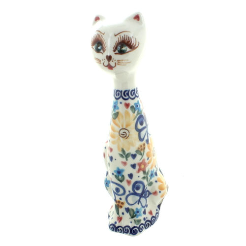 Polish Pottery Butterfly Small Cat