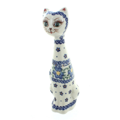 Polish Pottery Spring Blossom Small Cat
