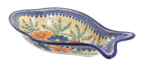 Polish Pottery Autumn Burst Deep Fish Dish