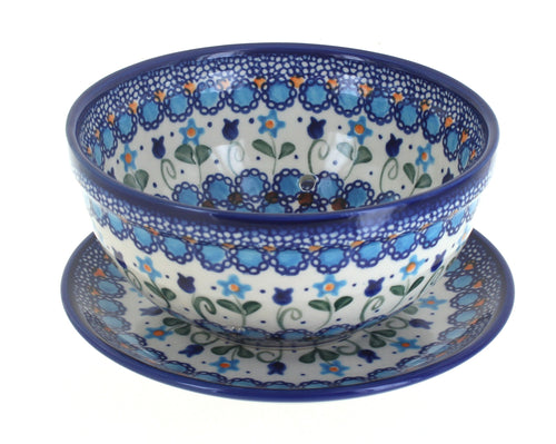 Polish Pottery Savannah Berry Bowl with Saucer