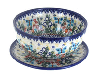 Polish Pottery Garden of Eden Berry Bowl with Saucer
