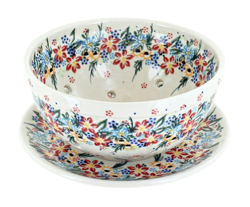 Polish Pottery Tara Berry Bowl with Saucer