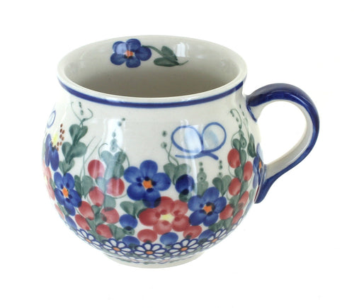 Polish Pottery Garden Butterfly Bubble Mug